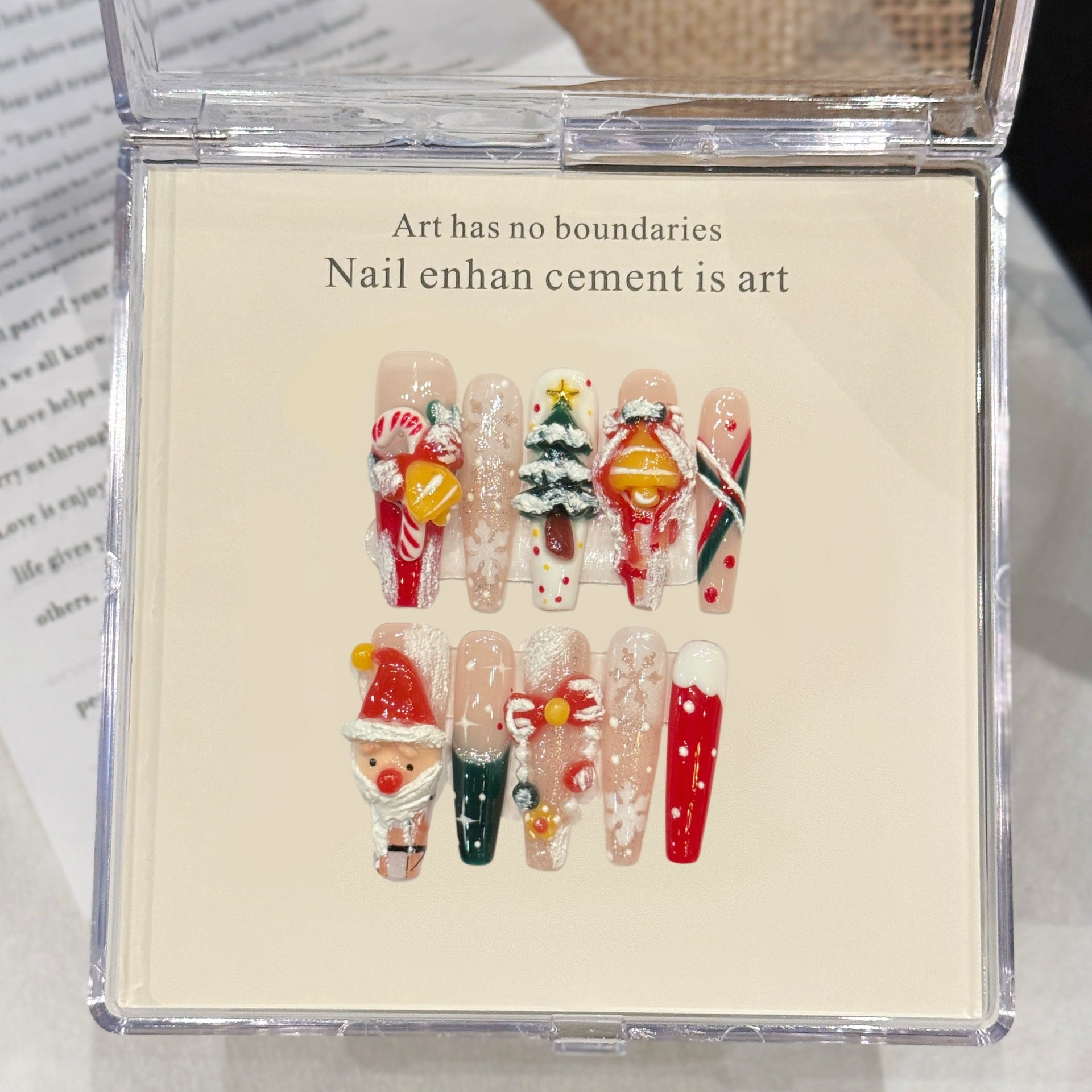 Festive Santa Candy Christmas Winter Nails