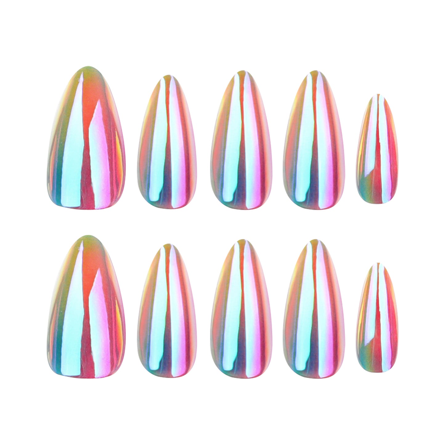 Colorful coated wearable nail art short almond nail patch   hot-selling wearable nail wholesale｜365nails