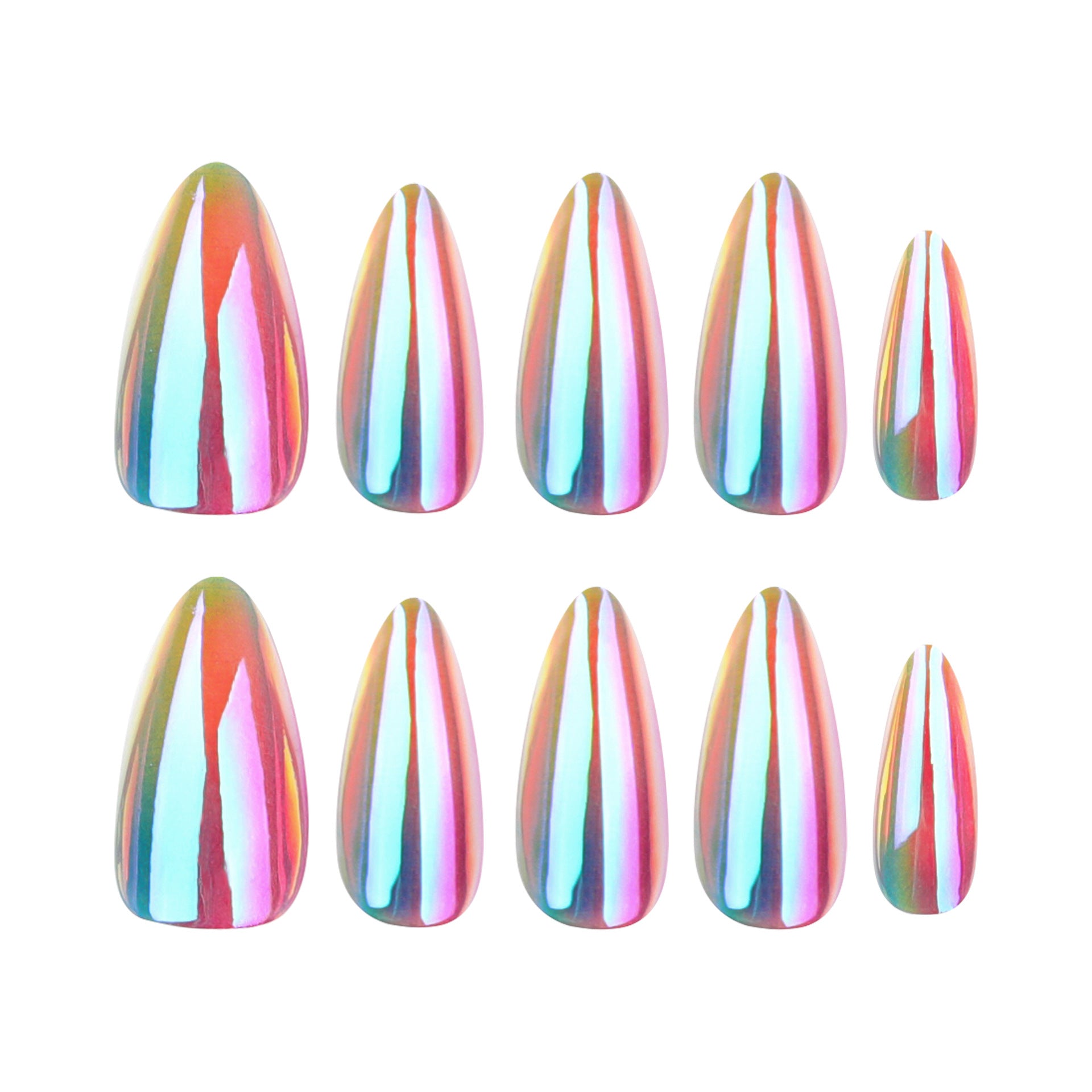 彩色塗層短款杏仁形穿戴甲 熱銷批發｜365nails