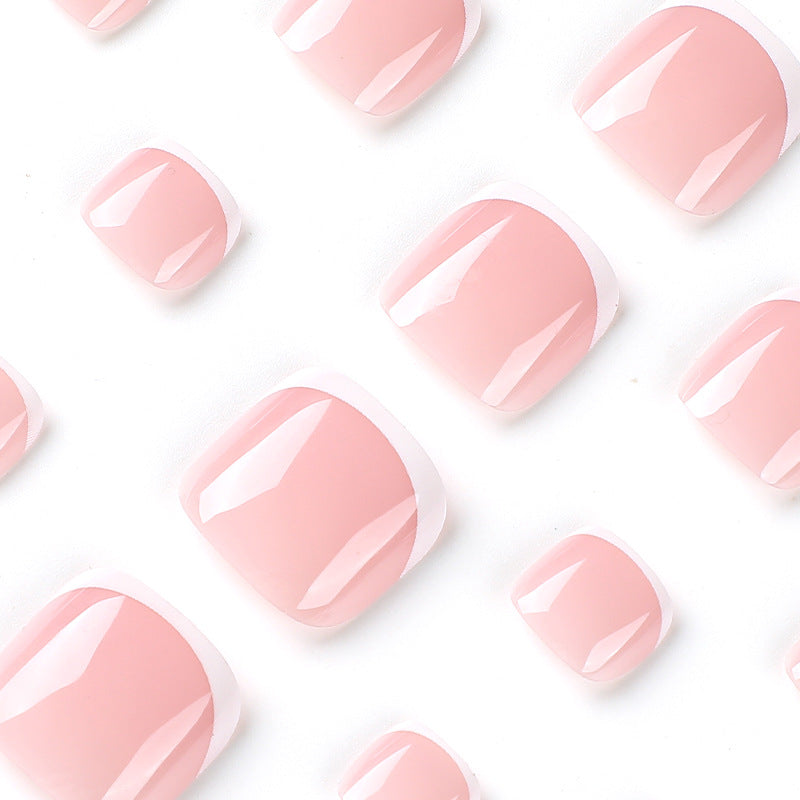 Uñas francesas sencillas con borde blanco, cortas y avanzadas, al por mayor, parches para uñas | 365nails