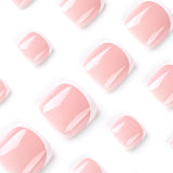 simple foot nail French white edge  advanced  short wholesale nail patch nail｜365nails