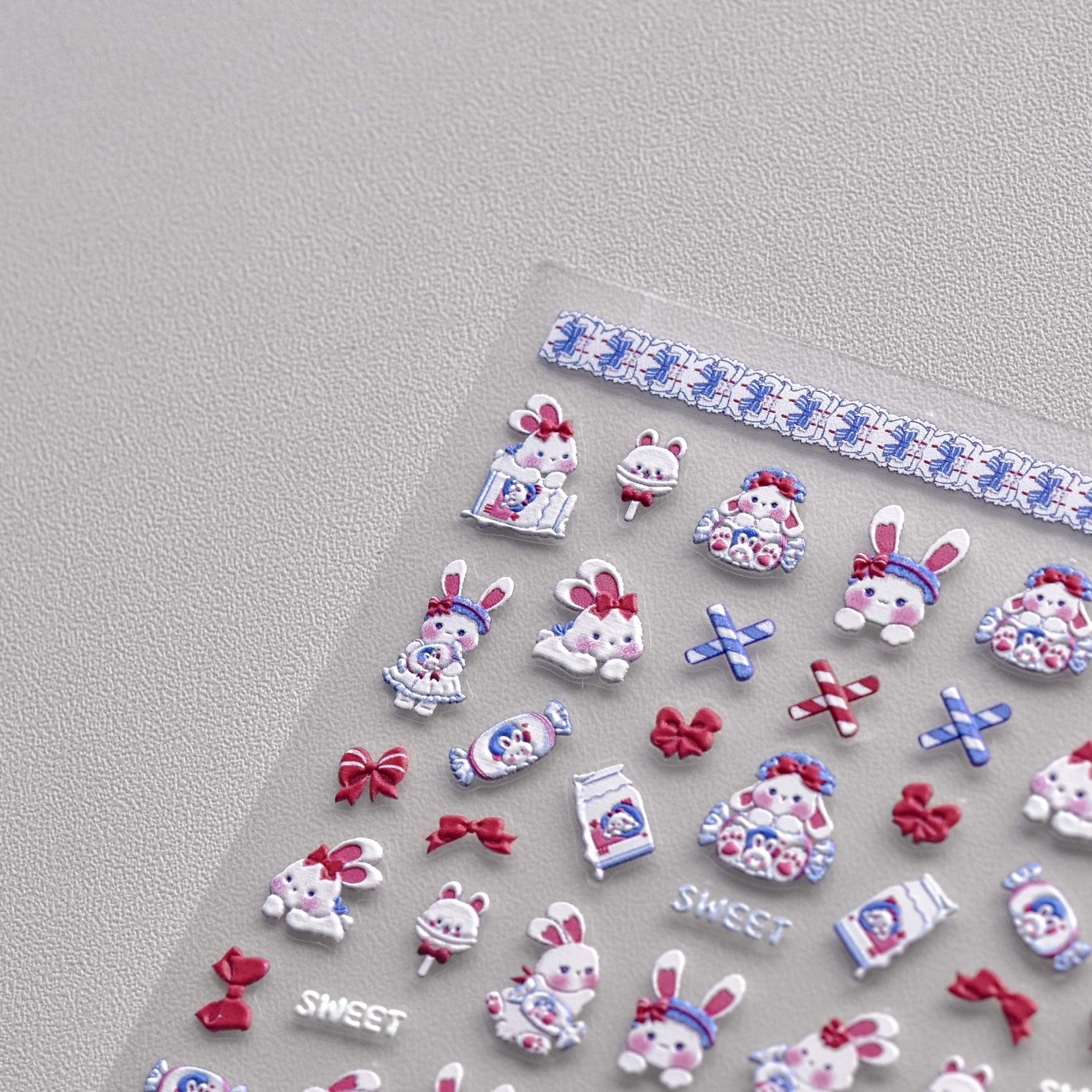 365nails: "Sweet Red Bow Bunny" – nail art stickers