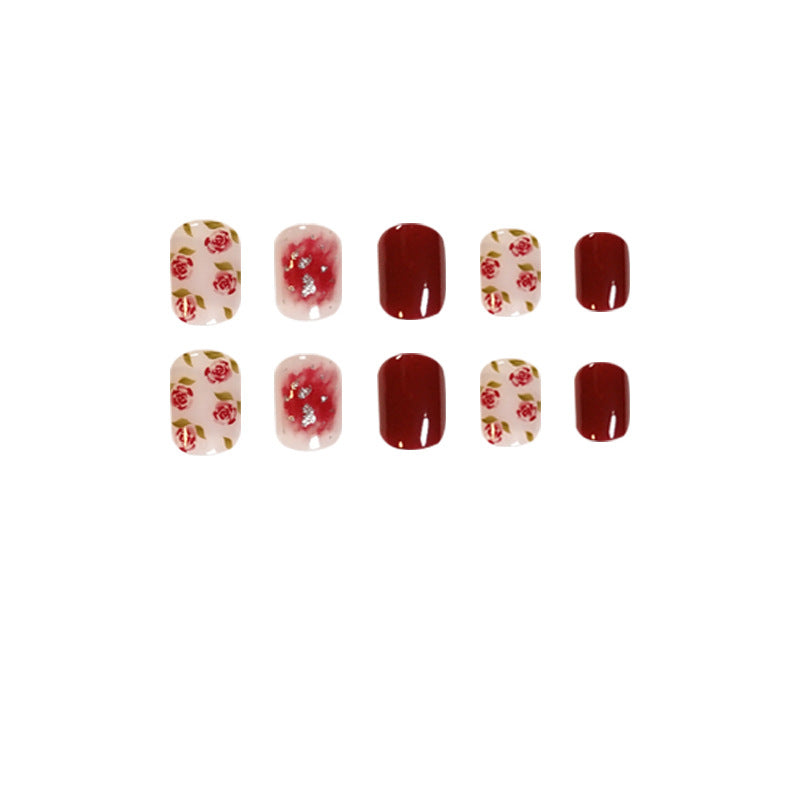 秋冬乾燥玫瑰短款氣質提亮可拆卸穿戴甲片｜365nails