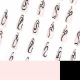 Pieza de uña de manicura con patrón de serpiente, pegatina de uña de punta larga, pieza de uña postiza ｜365nails