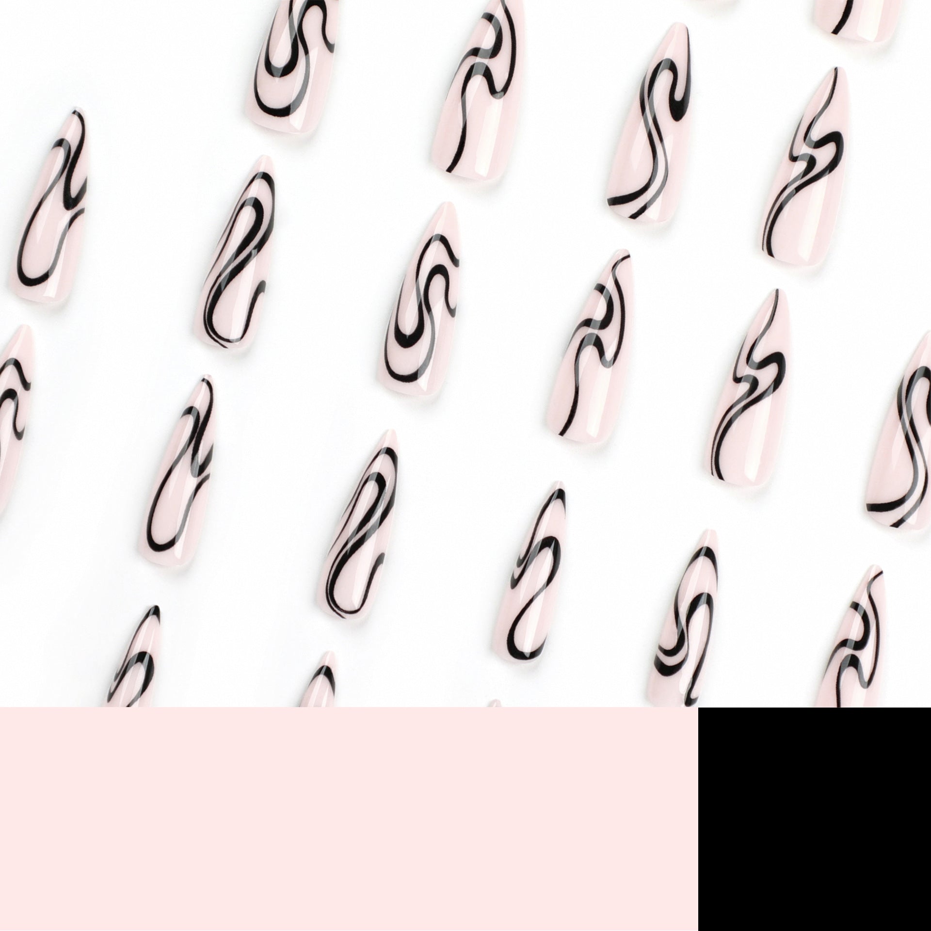 蛇紋長款指尖假甲片/指甲貼｜365nails