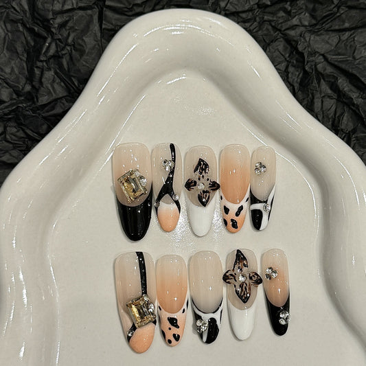 handmade press on nails female flower three-dimensional nail factory fake nails | 365nails