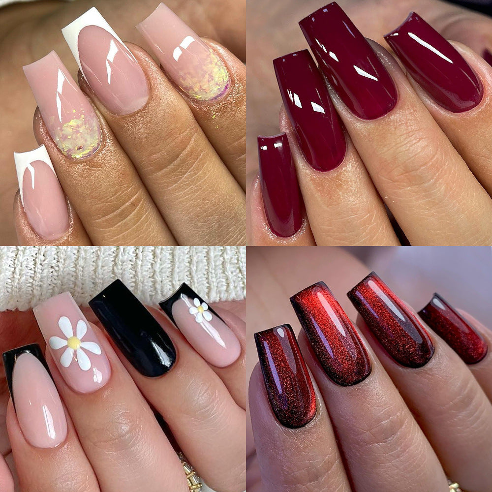 Nail Tips Explosive press on nails pads, transparent semi-sand and seamless square free grinding 240 boxed patch nail pads