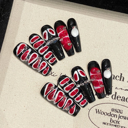 style snakeskin rivets Year of the Snake Spice Girl handmade nails wearable factory | 365nails