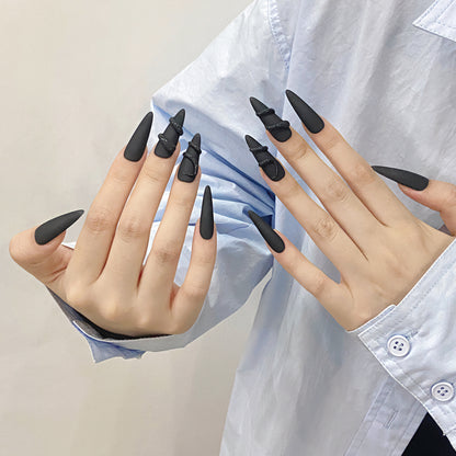 Nail art is purely handmade design, press-on nails temperament matte glossy national style simple three-dimensional model | 365nails