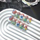 Pastel Floral Gradient Sculpted Press On Nails