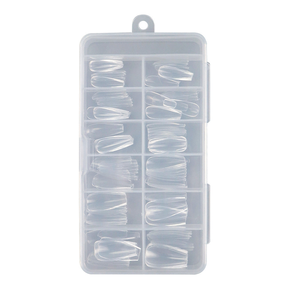 Nail Tips Nail pads for nail salons, transparent trapezoidal nail pads, ultra-thin and seamless nails 240 boxed nail pads