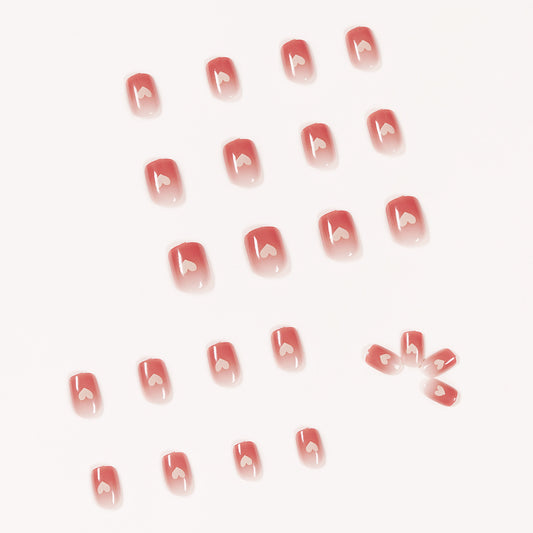 Nude transparent peach powder Press on nails finished fake nail nail nail  nail  removable nail soft nail｜365nails