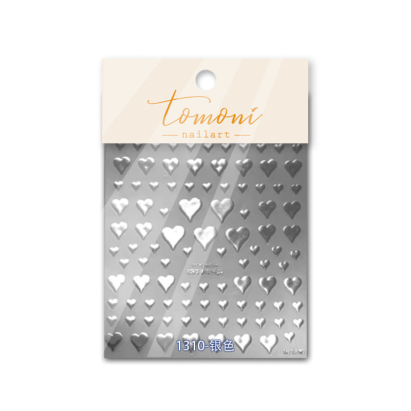 Starry Sky Collection: "Silver Metallic Star" – 3D Embossed Nail Sticker