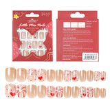 Kids press-on nails Fireworks washable manicure square head glittering gold powder 24 pieces
