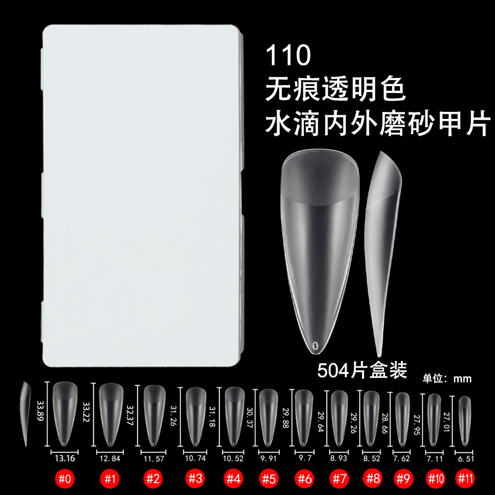 365nails 504 PEÇAS Unhas Postiças Meio-Fosco Seamless | Kit de Extensão de Unhas Ultrafinas com Vários Formatos