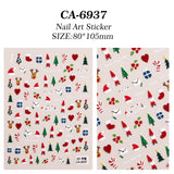 Christmas Atmosphere Nail Art Sticker 5D Embossed Three-dimensional Santa Elk Nail Sticker Ornament CA