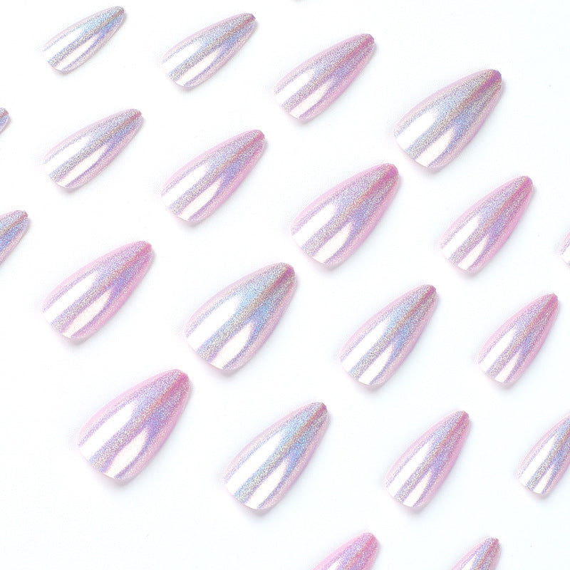 紫色亮粉極光穿戴甲 批發｜365nails