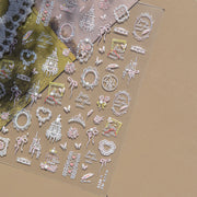 Vintage Castle & Frame Collection: "Fairy Tale Castle" – 3D Crystal Diamond Nail Sticker