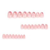 Paquete de 24 almohadillas para uñas con lazo en forma de ojo de gato, de color rosa dulce, para uñas postizas de 365nails