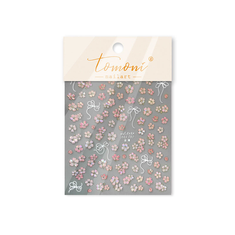 Pink Cherry Blossom Collection: "Romantic Pink Cherry Blossom" – 3D Embossed Nail Sticker