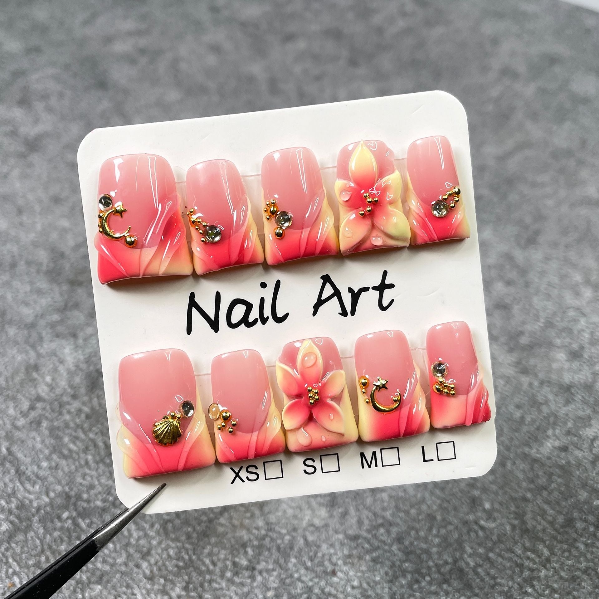 Coral Petal Seashell Series Press-On Nails