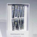 Silver Chrome Crystal Luxe Statement Press On Nails