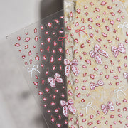 Leopard Print & Bow: "Retro Leopard Bow" – Embossed Nail Sticker