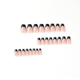 Nail art pieces Nail art finished wear nail, French black edge nail art finished fake nail  wear nail fake nail pieces｜365nails