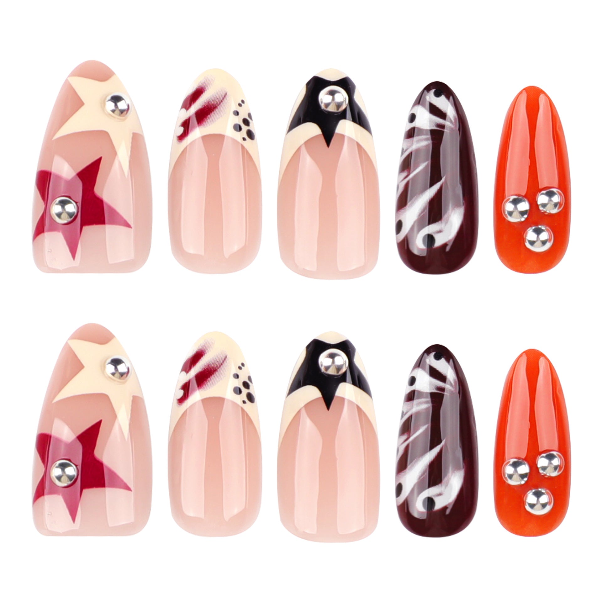 Sweet Cool Y2K Short Almond Removable press-on nails
