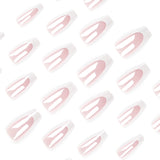 French White Wearable Nail Nails  Short Ladder Wearable Nail Pads Finished Products Wholesale｜365nails