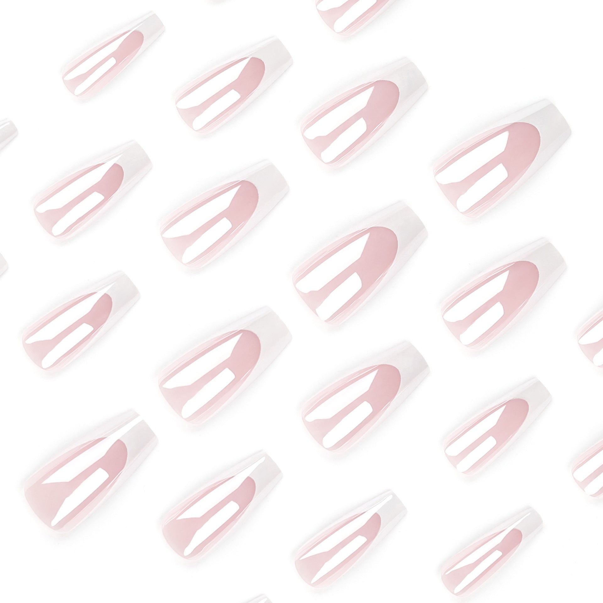 French White Wearable Nail Nails  Short Ladder Wearable Nail Pads Finished Products Wholesale｜365nails