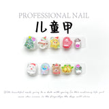 Cute Cartoon Kids Press On Nails Set
