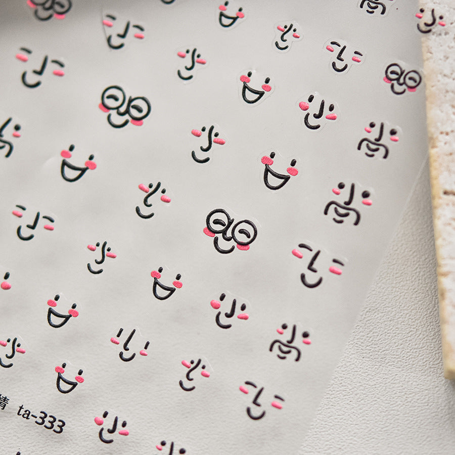 365nails: "Cute Face Expressions" – nail art stickers