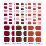 Semi-Cured Gel Nail Strips Toe Nails Pure Color Glitter Glossy Set (MOQ=3)
