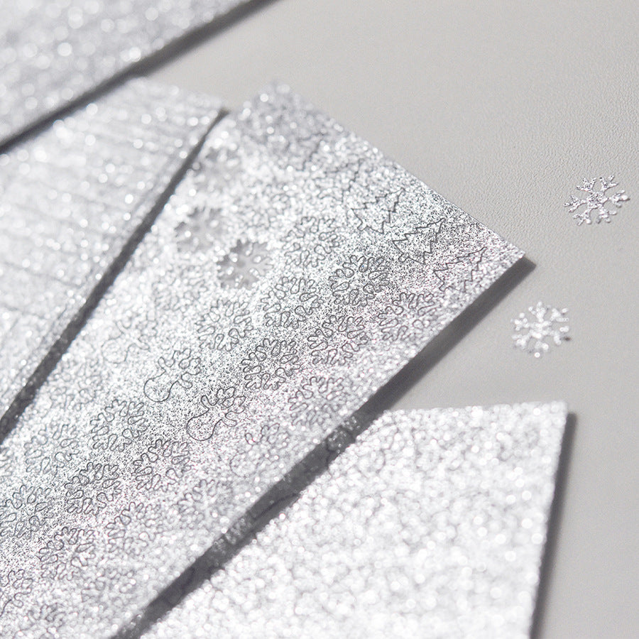 Glitter Outline Nail Sticker Collection – Minimalist Geometric & Festive Set