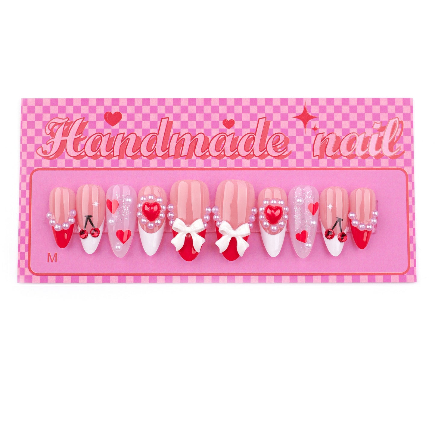 Sweetheart Cherry & Bow Press-On Nails