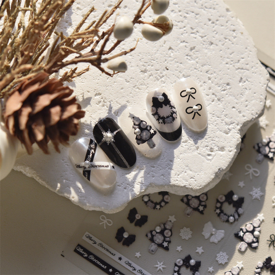 365nails : Sapin de Noël coloré et Père Noël — stickers pour ongles