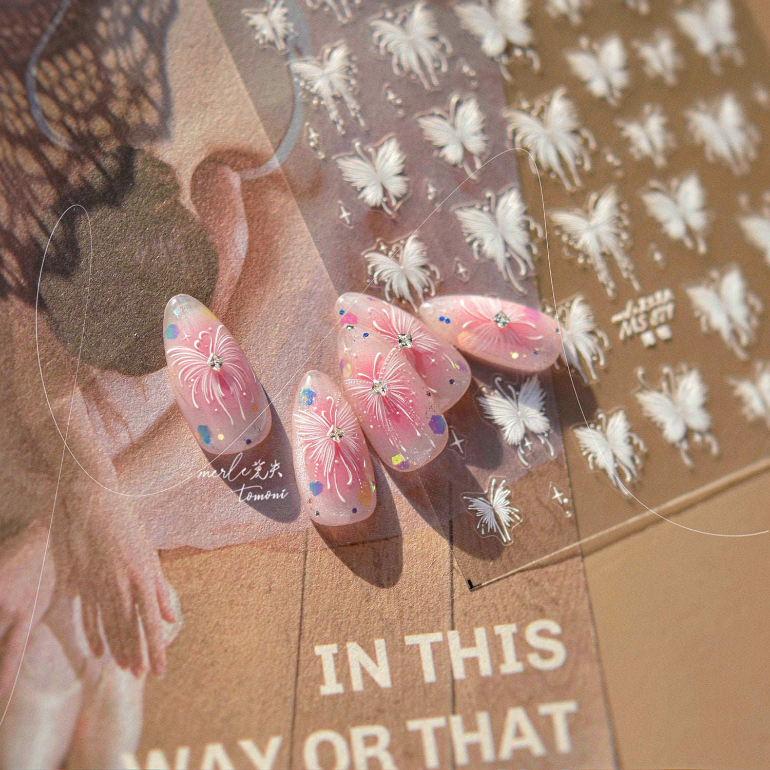 White Butterfly – 5D Embossed Ethereal Nail Art Set