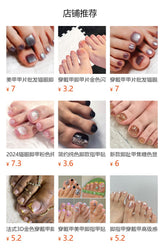 Burgundy press-on toenails - premium quality foot nail art