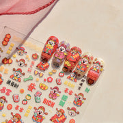 Fortune God Collection: "Cute Fortune" – 3D Embossed Nail Sticker