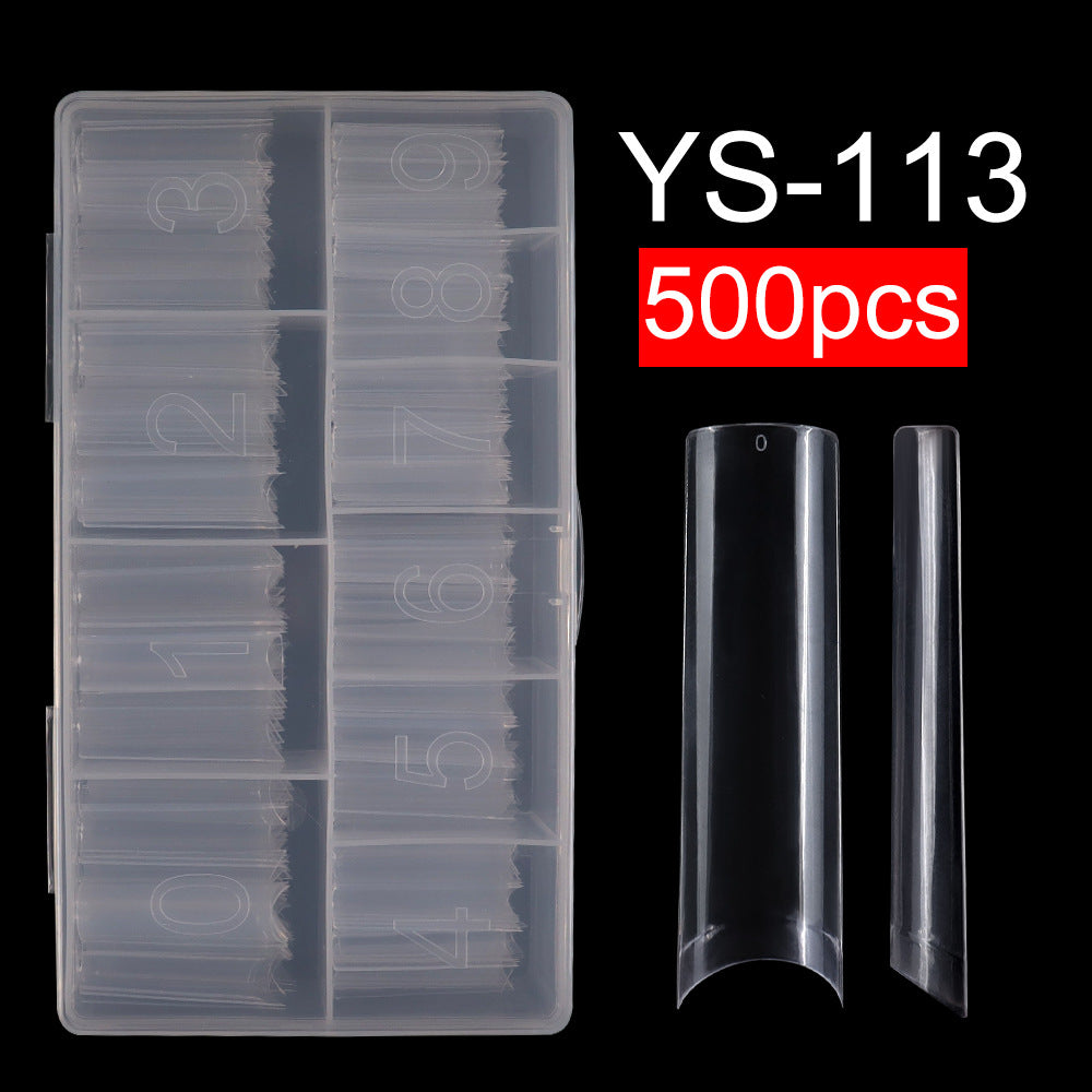 Nail Tips nail plate extended half-stick water pipe nail 500 pieces boxed high-arc XXL  transparent patch fake nails