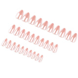 Simple bare powder solid color coating flash almond press-on nails