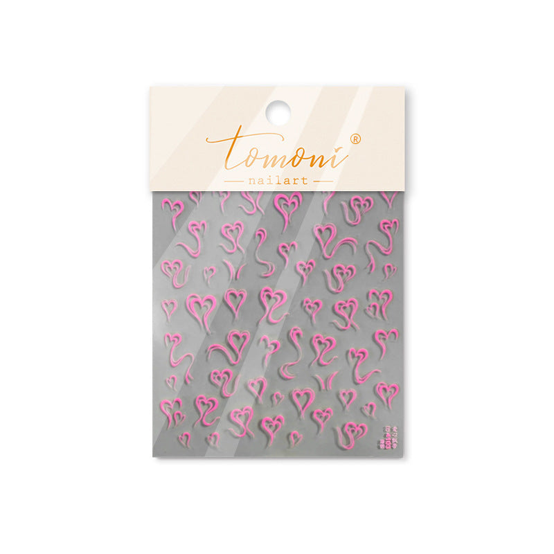 365nails: "Neon Pink Graffiti Heart" – nail art stickers