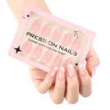 Soft Nude Pink Gloss Short Almond Press‑On Nails 30pcs