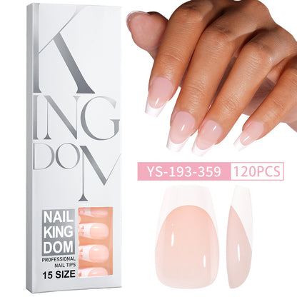 Hot-selling French-style armor, simple spray oil-shiny patch manicure removable trapezoidal nail piece 120 pieces in a box