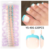 press on nails and toe advanced  French foot nail simple and seamless fuel injection full sticker 120 finished nail pads