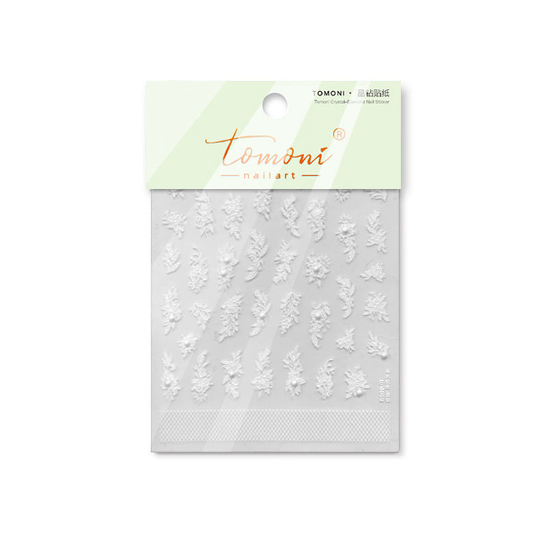 365nails: "white embossed leaf vine" – Nail Art Stickers