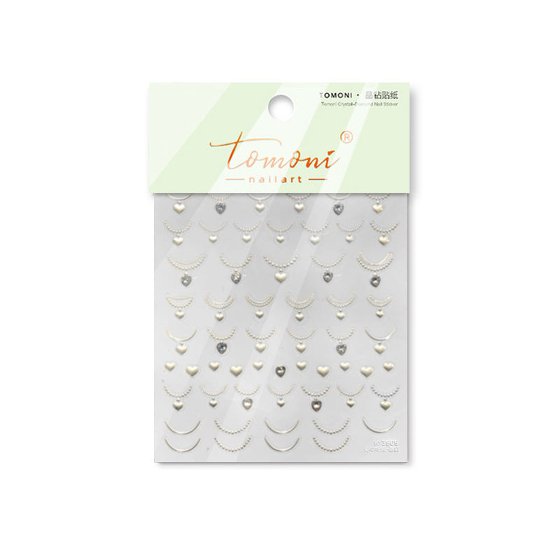 365nails: "크리스탈 프렌치 팁 & 하트" – 네일 아트 스티커
