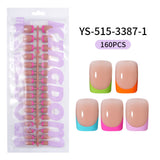 Nail Tips French press on nails  explosion five-color rectangular versatile removable patch manicure 150 pieces fake nail piece