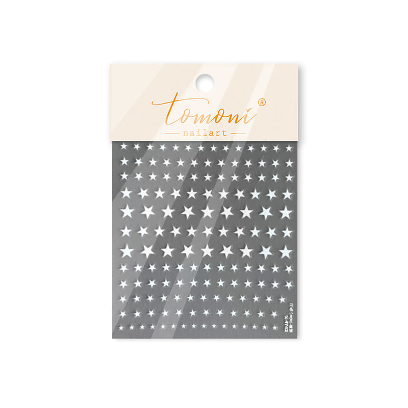 Shiny White Stars – Minimalist Celestial Nail Art Stickers